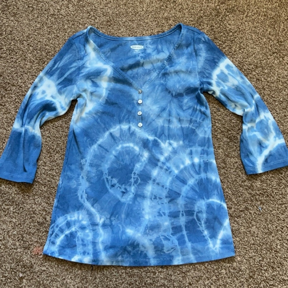 Blue Tie-Dye Women's Top